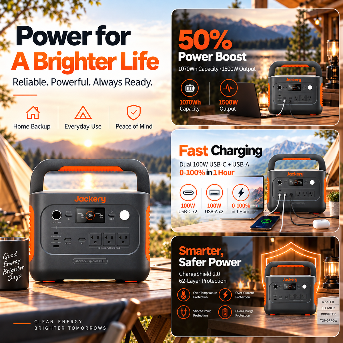 1070Wh Solar Generator Kit + FREE 200W Solar Panel