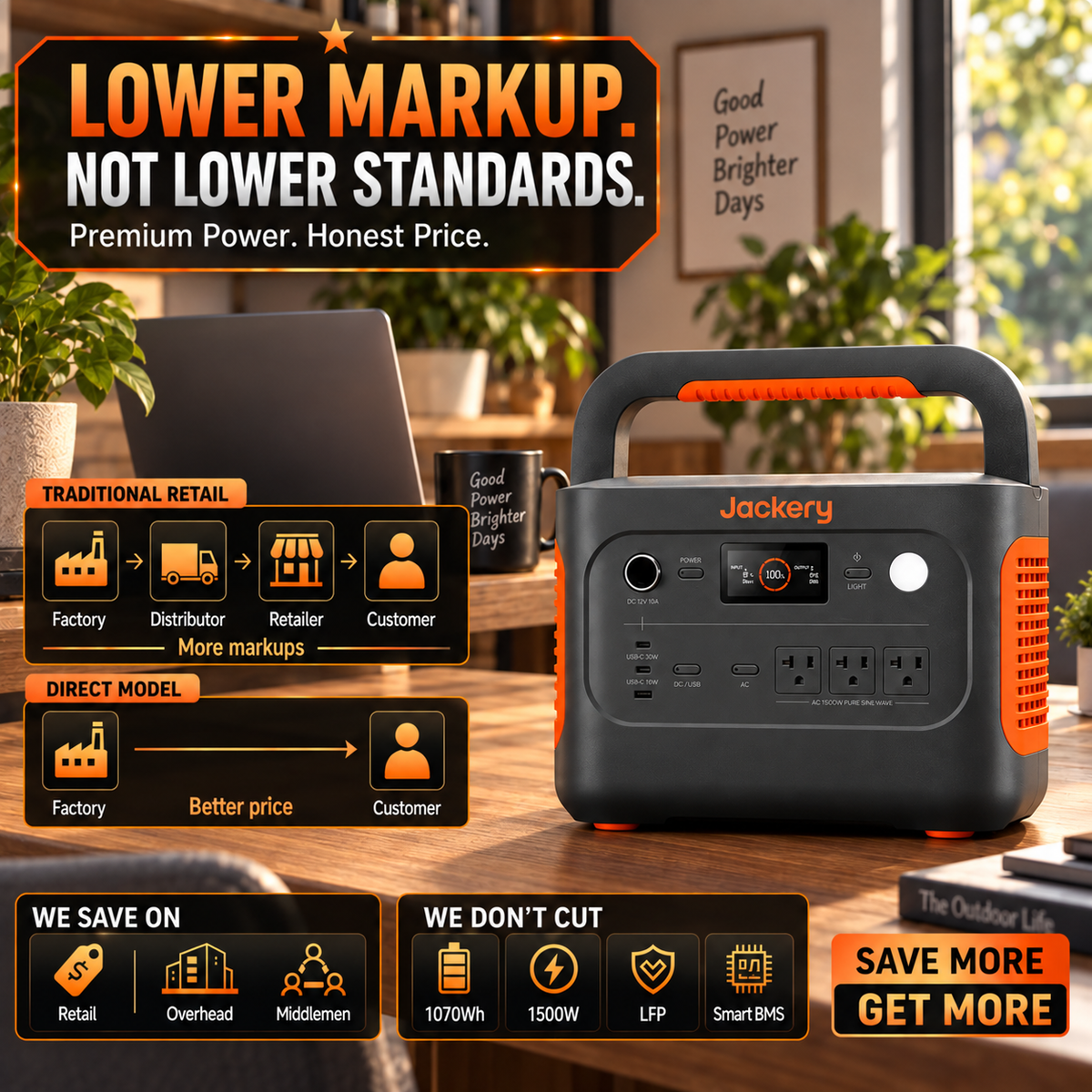 1070Wh Solar Generator Kit + FREE 200W Solar Panel