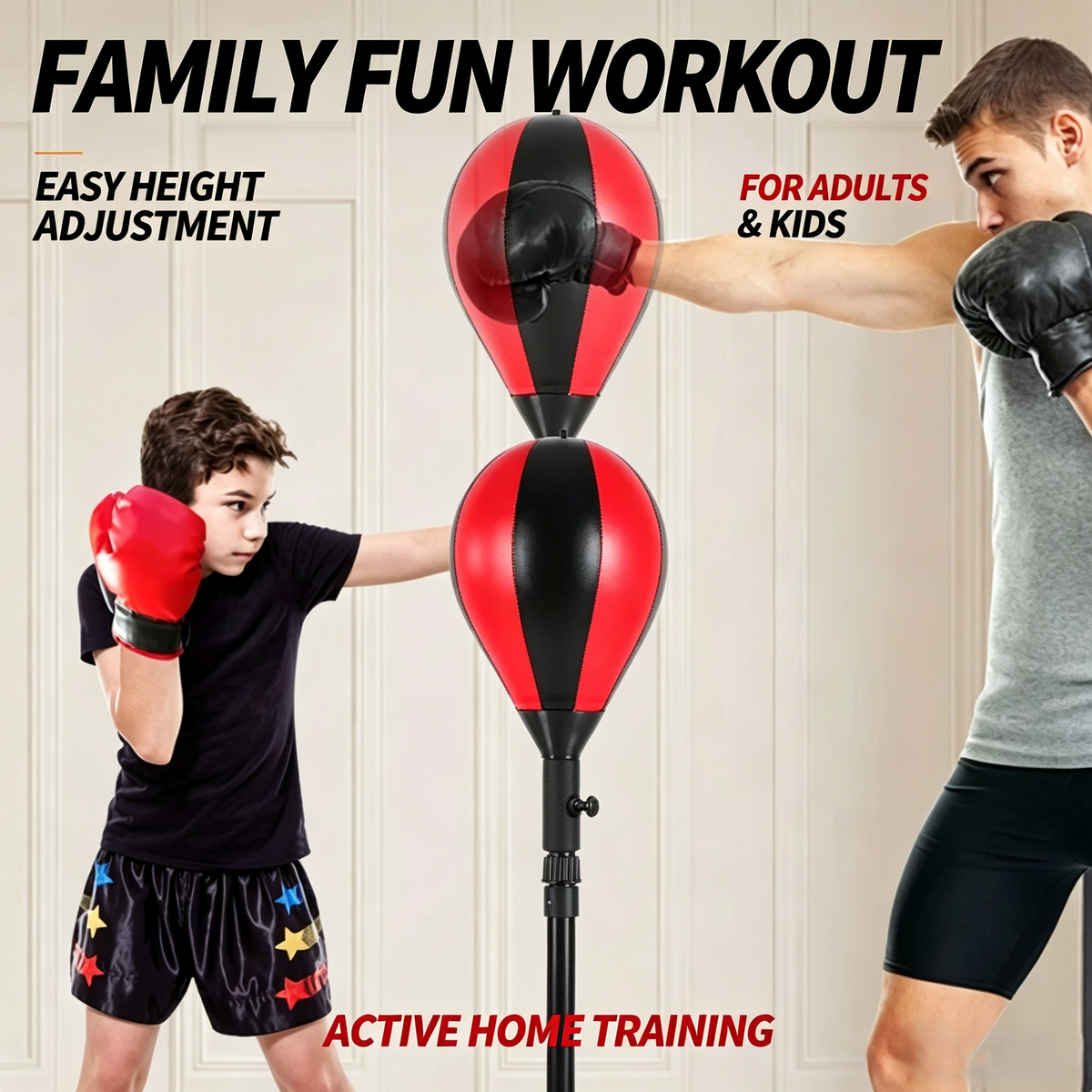 Adjustable Height Freestanding Boxing Speed Punching Bag