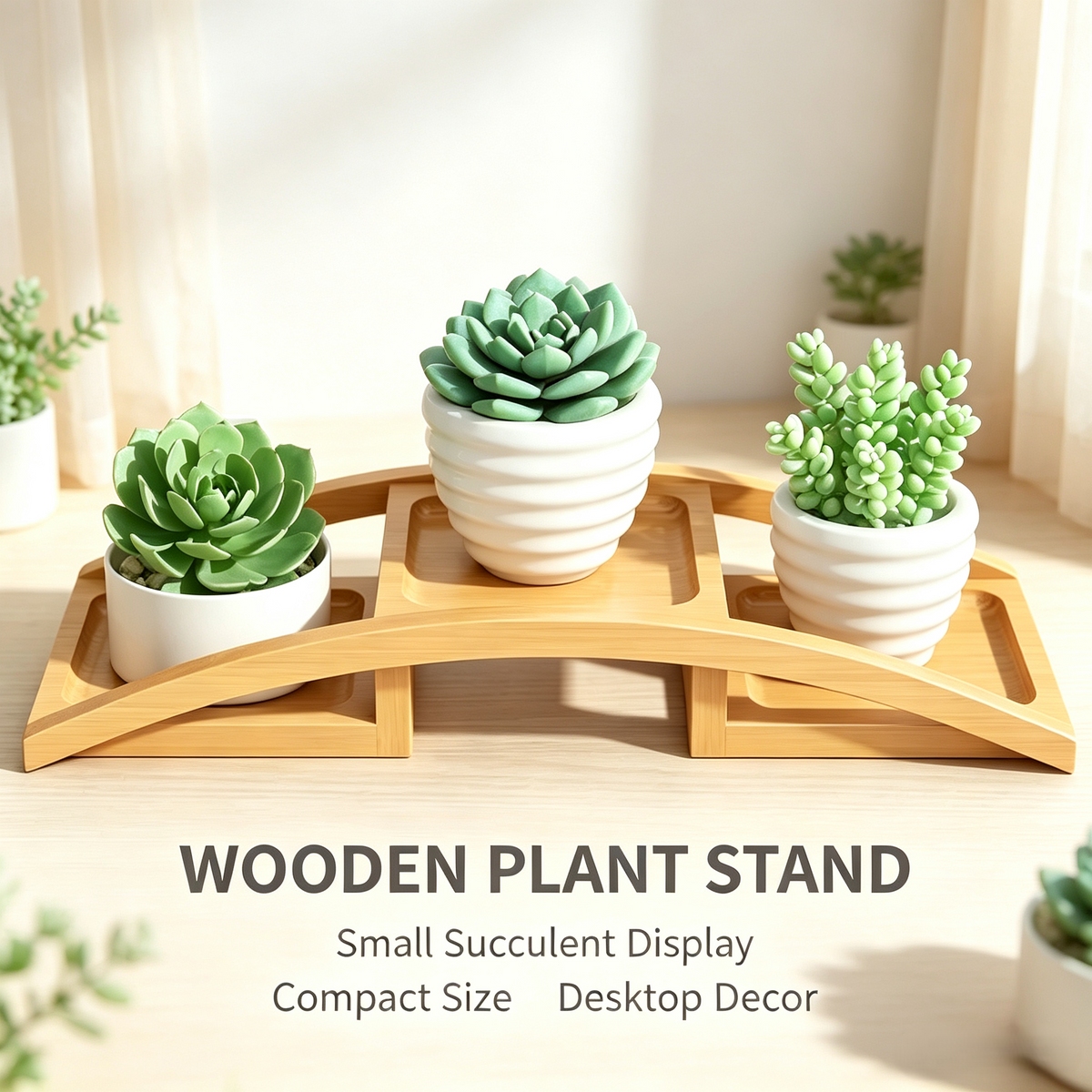 Desktop Wooden Plant Stand